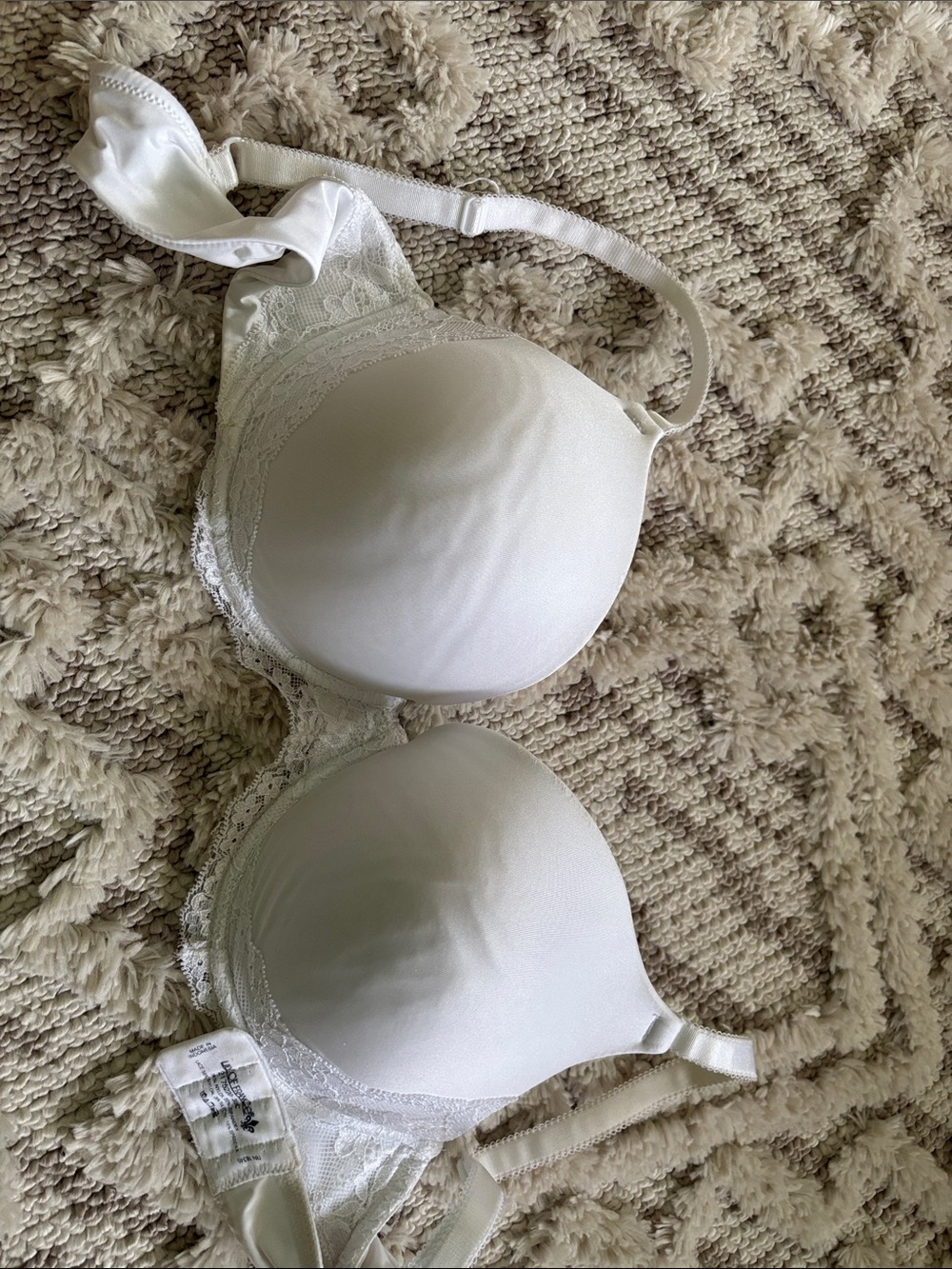 Lily of France White Lace-Trim Underwire T-Shirt Bra